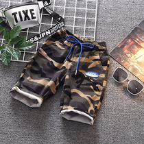 Boy camouflan shorts summer slim fit 2022 new childrens summer clothing baby trend outside wearing children casual pants