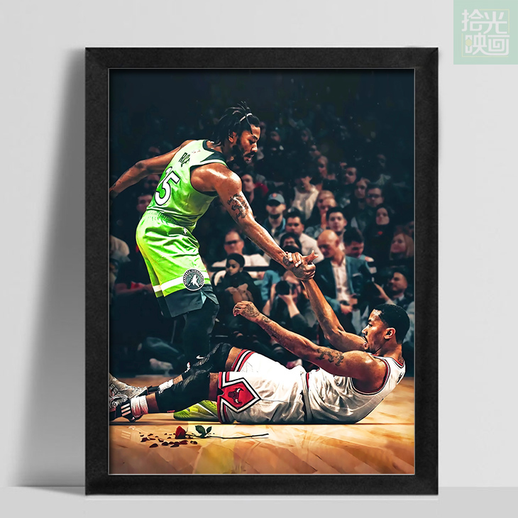 Rose Bulls Timberwolves Redemption Poster Decorative Painting Basketball Star Wall Art Framed Picture Gift Merchandise