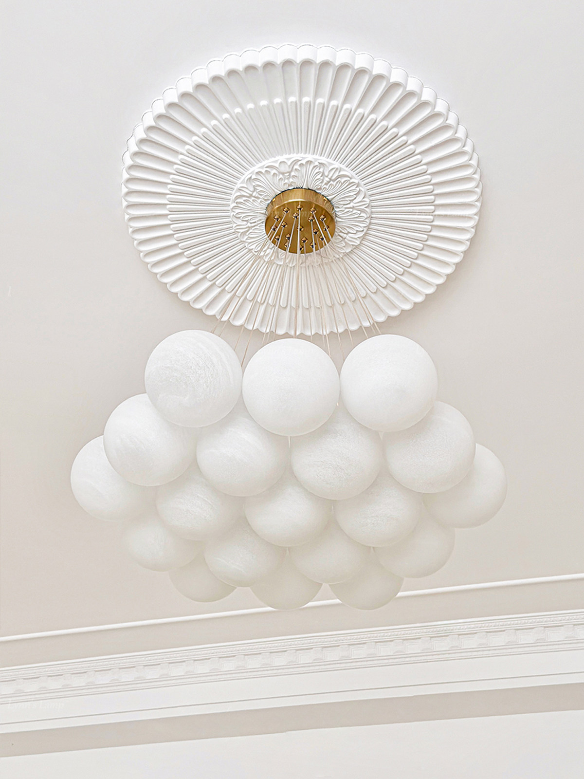 Planet Lamp French-Style Living Room Chandelier Cream Cloud Glass Bubble Ball Moon Balloon Lamp Children's Bedroom Lamp