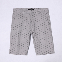 Export European pure original casual pants mens middle pants cotton summer shorts washed and slim cut