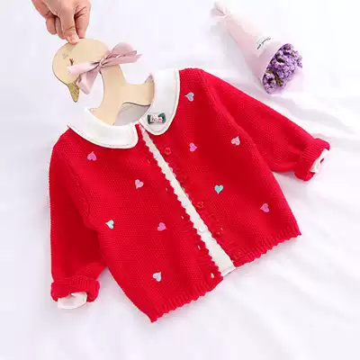 2021 New Baby knitted cardigan 1 year old baby coat 3 months princess newborn sweater spring and autumn cotton