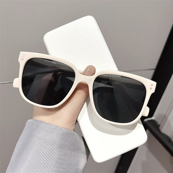 Gm Sunglasses for Women 2025 New Style High-End Large Face Slimming Sunglasses Uv Protection White Frame Prescription Sunglasses for Men