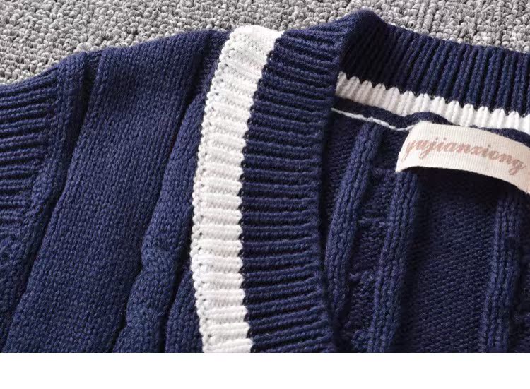 2018 thu đông mới áo len ấm áp vest nam không tay áo len cổ chữ V len vest vest vest vest vest đồ vest nam đẹp
