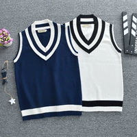 Mùa thu thanh niên tóc vest sinh viên thủy triều lớn cotton đan vest V cổ áo len đồ vest