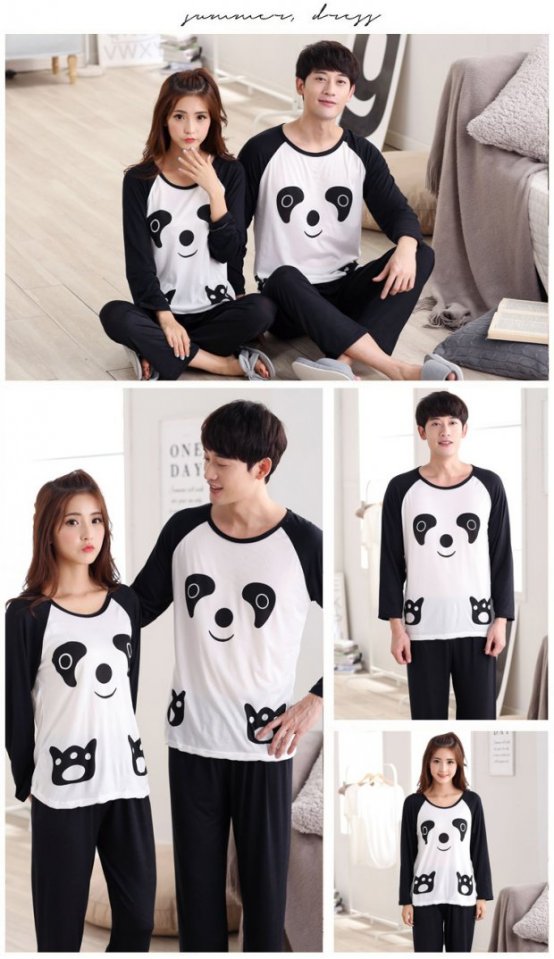 Phiên bản Hàn Quốc của bộ đồ ngủ đôi cotton dài tay nữ mùa xuân và mùa thu mùa hè mỏng phần dễ thương phù hợp với dịch vụ gia đình nam có thể mặc đồ bộ mặc nhà cao cấp hàn quốc