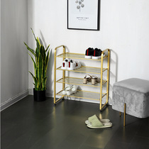 Nordic Golden Iron Art Shoe Rack Doorway Provincial Space Indoor Putting Home Multilayer Light Lavish Containing Shoes Cabinet