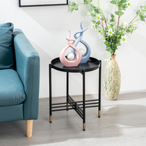 Nordic Iron Art Tea Table Living Room Sofa Folded Corners A Few Bedrooms Bedside Provincial Space Balcony Light Lavish Small Round Table