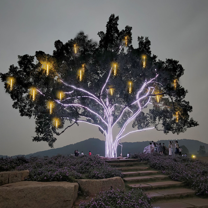 Trendy Tree Lights with Running Water Effect, Led Meteor Shower Light String, Outdoor Waterproof Sound-Controlled Decorative Landscape Lights Trendy Tree Lights with Running Water Effect, Led Meteor Shower Light String, Outdoor Waterproof Sound-Controlled Decorative Landscape Lights