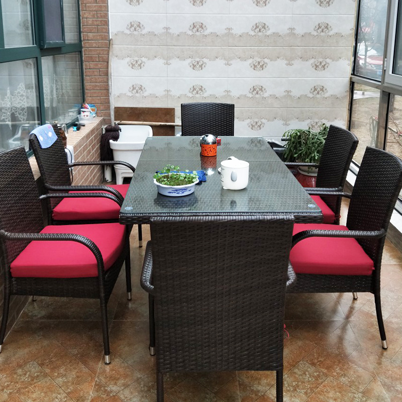 Outdoor table and chairs furniture Furniture Table And Chairs Tea Table Leisure Outdoor Patio Balcony 5 pieces of outdoor rattan table and chairs