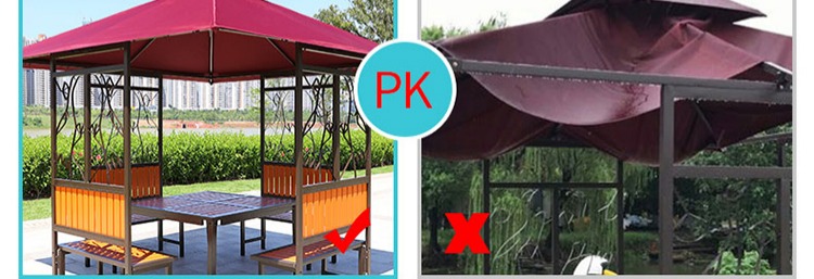 Gian hàng gỗ ngoài trời gian hàng ngoài trời chống ăn mòn nhà gỗ di động bốn góc sân vườn sắt gian hàng đồ nội thất che nắng bàn ghế cafe ngoài trời