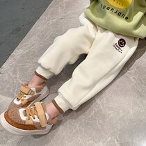 Girls plus cashmere pants spring and autumn 2021 new children's foreign style pants pants women baby autumn children casual pants