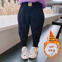 Girls plus velvet sports pants 2020 children's western style boys padded new spring and autumn winter casual pants