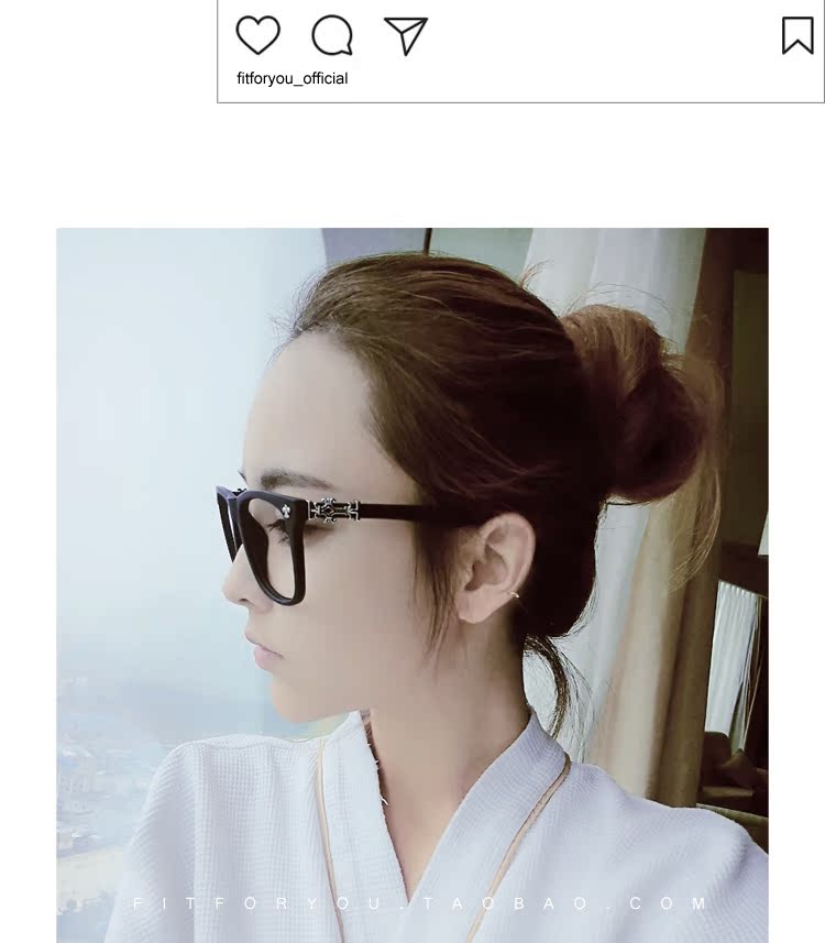 Retro chéo trang trí khung kính lớn khung nam và nữ kính vuông khung phẳng gương cá tính khung đen mắt cận thị kính gọng vuông