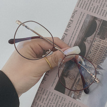 Little Red Book Art Retro Small Round Frame Memory Titanium Alloy Ultra Light High Myopia Eye Frame Mens Face Suit