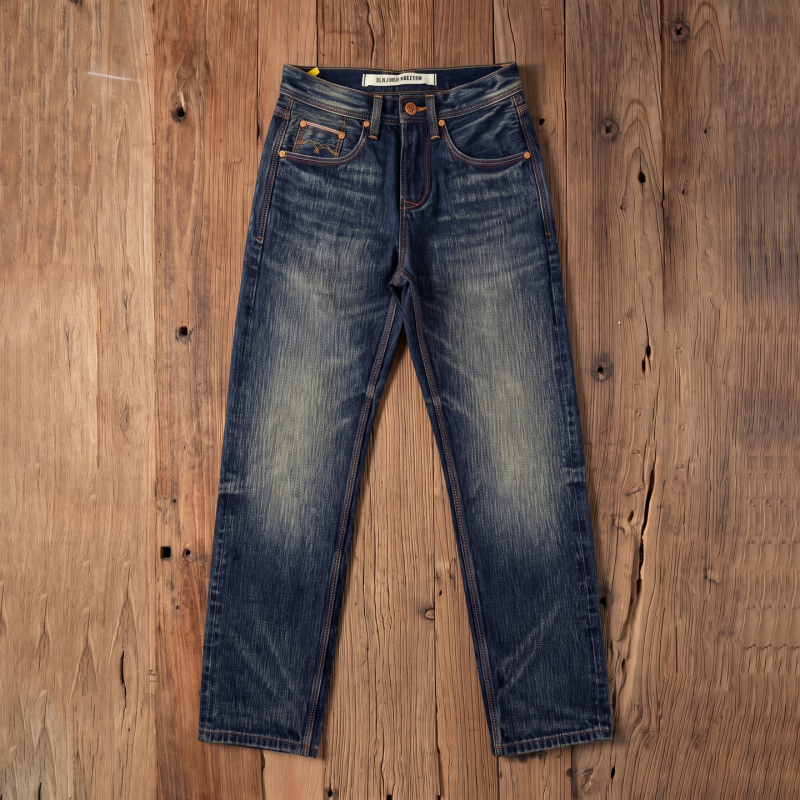 258 Red-Edged Denim Jeans for Men, Autumn and Winter, 16 Ounces Heavy Color Yarn Double-Dyed 501 Loose Straight-Leg Jeans 258 Red-Edged Denim Jeans for Men, Autumn and Winter, 16 Ounces Heavy Color Yarn Double-Dyed 501 Loose Straight-Leg Jeans