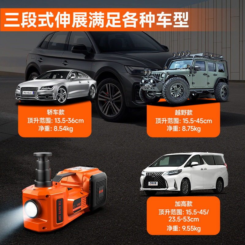 Suv 12V 5-Ton Electric Hydraulic 0kg in 1 Multi-Function Air Pump for Cars, Off-Road Vehicle Tire Changing Tool