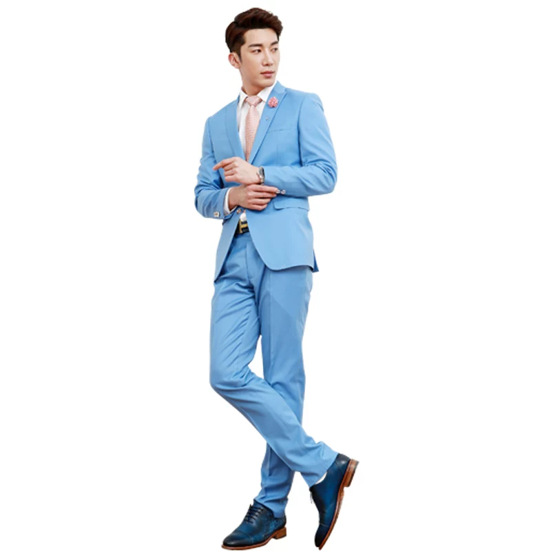 Azure set, slim fit, Korean style