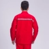 Lingbi đỏ bông dài tay phù hợp với nam hàn máy sửa chữa trang trí kỹ thuật quần áo cotton bảo vệ quần áo phù hợp áo thể thao Bộ đồ