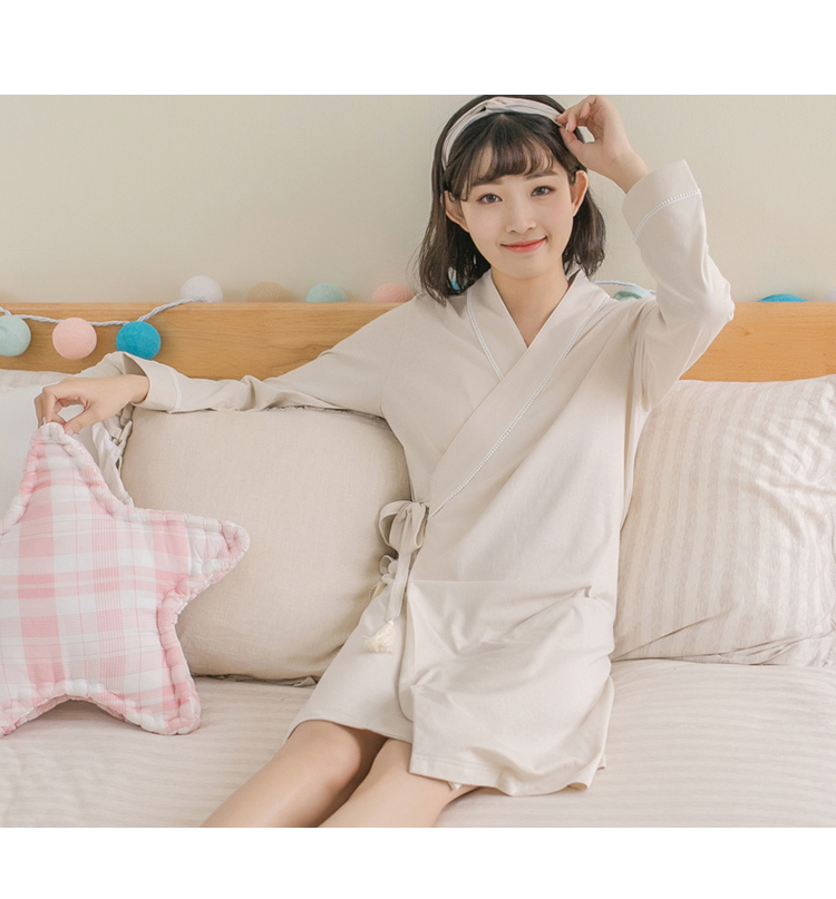 Phong cách Trung Hoa váy ngủ nữ mùa thu gợi cảm ren retro đồ ngủ cotton dài tay công chúa trang phục váy ngủ váy cho người trung niên