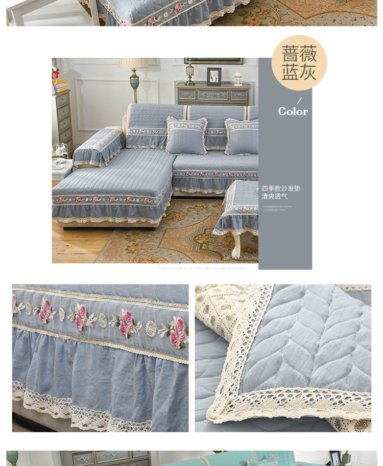 Giặt bông sofa đệm bốn mùa phổ vải kết hợp sofa bọc sofa bìa đầy đủ bìa vải chống trượt có thể giặt - Ghế đệm / đệm Sofa đệm da cho ghế gỗ