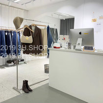 Clothing store hangers Nordic gold solid stainless steel display shelves Womens store simple floor-to-ceiling display rack