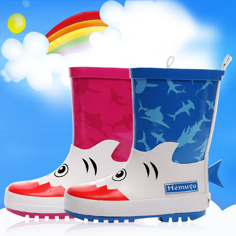 Shake Sound Cartoon Baby Rain Shoes Kindergarten Kids Waterproof Glue Shoes Outdoor Middle Cylinder Student Water Shoes Rain Shoes