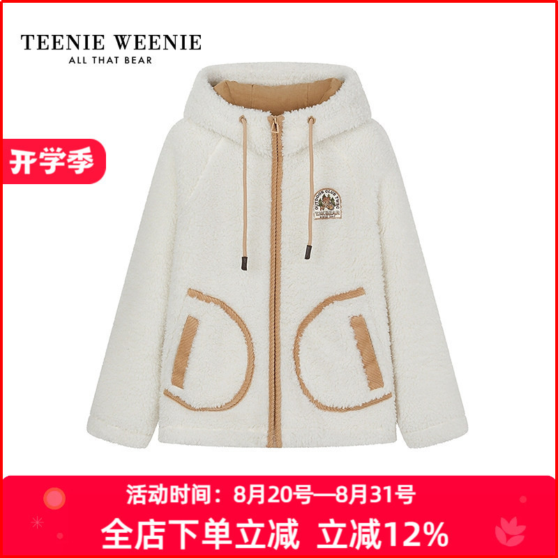 Teenieweenie Bear Women's Winter Casual Casual Warm and Plaid Hooded Jacket Ttmz254Tc5A Teenieweenie Bear Women's Winter Casual Casual Warm and Plaid Hooded Jacket Ttmz254Tc5A