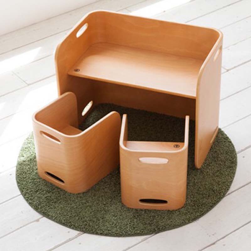 Children's Writing Desk and Chair Set Solid Wood Stool Kindergarten Home Baby Multi-Functional Learning Combination Toy Painting Table