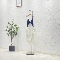 服装店中岛正挂架女装店陈列货架挂衣架落地式橱窗衣帽展示架银色