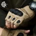 Găng tay chiến thuật CQB nửa ngón tay ngoài trời lực lượng đặc biệt chống trượt găng tay chống trượt mùa thu và mùa đông đi bộ găng tay bảo vệ - Găng tay