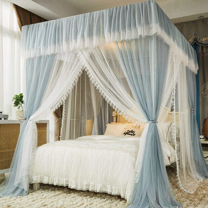 2022 New Superior Mosquito Net Home Court Bedroom 2021 Princess Wind Landing Bracket 1 8m Bed Encryption Thickened