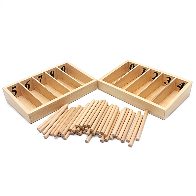 Mon's teaching wooden family textile wooden family textile rod box children's puzzle early teaching math toys toddler gift
