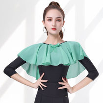 Dan Baoluo new female high-end modern dance jacket green ruffle dance dress slim dance practice jumpsuit jumpsuit