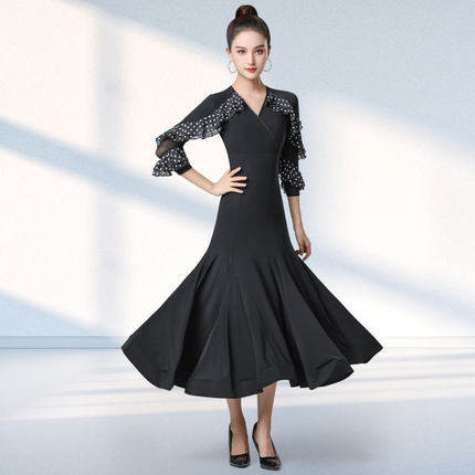 Dambao Roo New Morden Dance Dress National Mark Dance Ballroom Dancing Dress Waltz Fashion Show Drooping Big Swing Skirt-Taobao