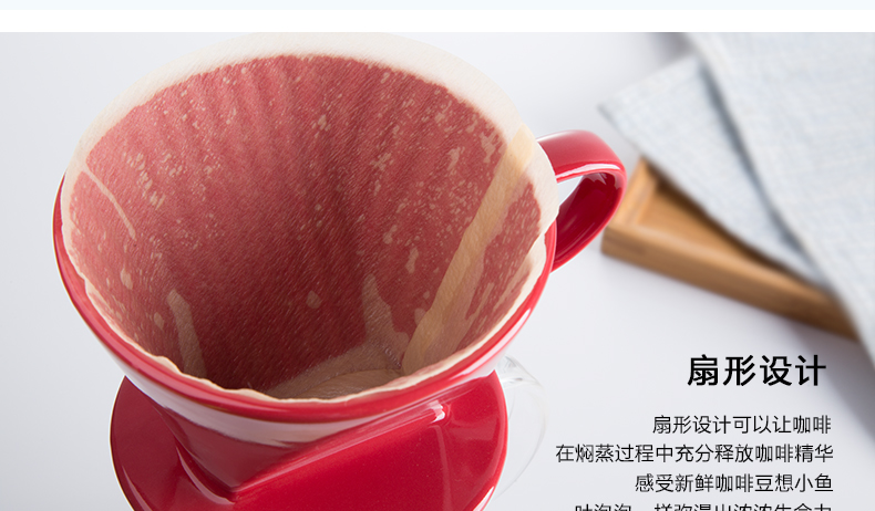 LOOKYAMI Nhật Bản nhập khẩu giấy lọc cà phê rửa tay cà phê nhỏ giọt hình quạt máy lọc cà phê 100P - Cà phê bình pha cà phê moka