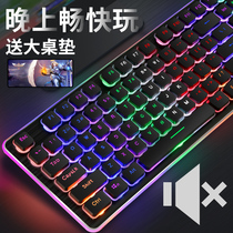 Real mechanical feel keyboard game eating chicken computer desktop notebook external wired usb office home mute