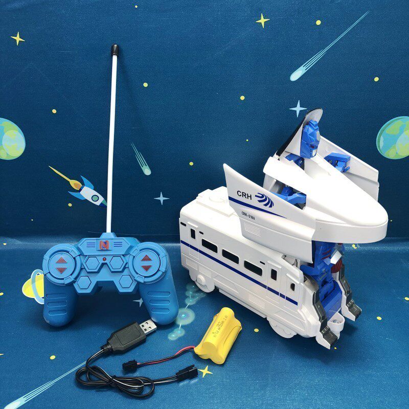 2023 Boys Toy Electric Remote Control Train Harmony Deformation Train 3-9 Years Old Remote Control Deformation Train Toy