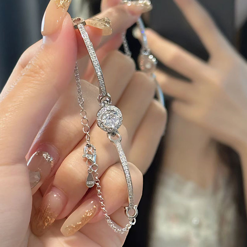 99 Pure Silver Sterling Silver Bracelet for Women, 2026 New Model, Light Luxury Niche Exquisite Star Dot Bangle, Birthday Gift for Best Friend