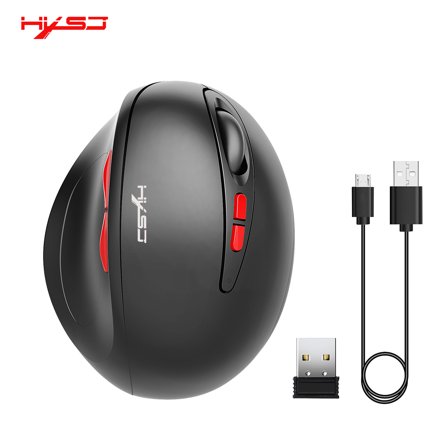 Round Wireless Vertical Mouse Rechargeable 7 Button Ergonomic Design Prevent Mouse Hand Laptop Desktop