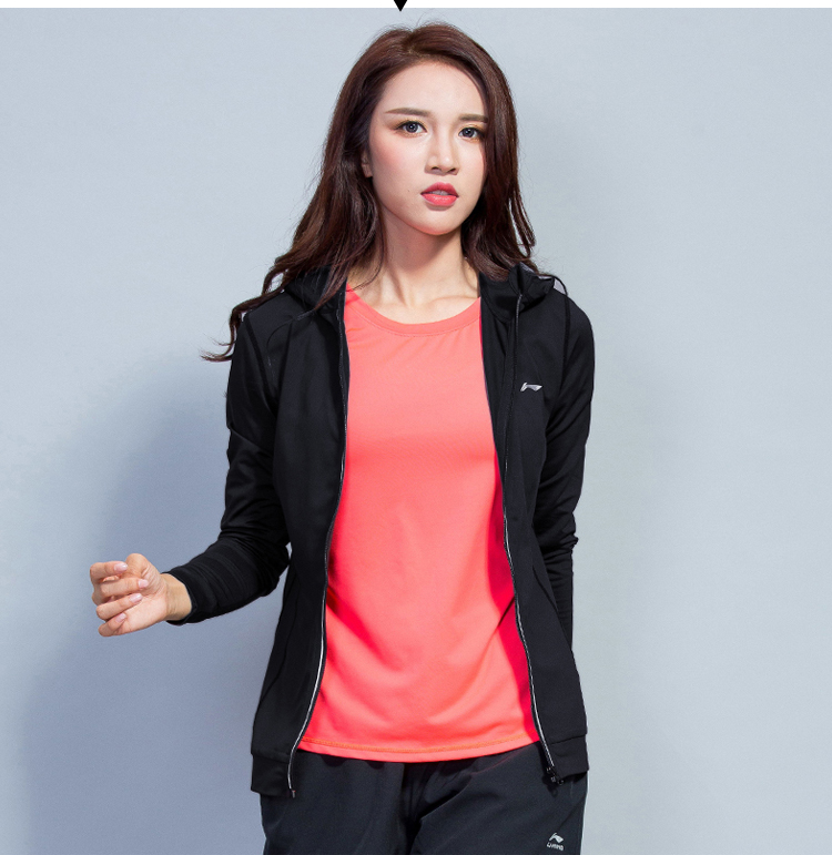 Áo khoác thể thao Li Ning phần mỏng của phụ nữ chạy nhanh áo sơ mi thể thao quần áo thể thao trùm đầu mùa xuân và mùa thu AWDM754 - Áo khoác thể thao / áo khoác áo khoác nam thể thao