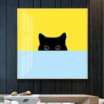 Nordic hipster fun mother and baby shop decorative painting cute cat childrens room hanging painting modern simple porch mural