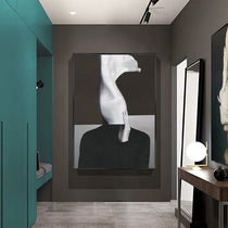 Nordic modern personality creative living room decorative painting corridor aisle vertical black and white hanging painting art restaurant mural