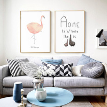 Art space creative cartoon illustration living room mix and match decorative painting Nordic style simple bedroom corridor animal hanging painting