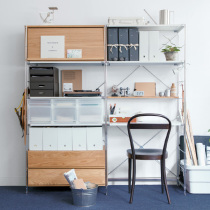 Steel and wood bookcase storage rack Home multi-storey bookcase Nordic combination storage rack storage rack storage rack display rack