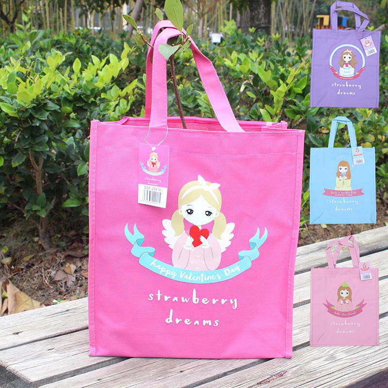 Primary school students tote bag carry book bag Children's canvas waterproof cram file Art cram bag Middle school students carry book