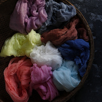 Dyed old gauze towel European and American thin tea towel ins food photography shooting background cloth napkin gauze