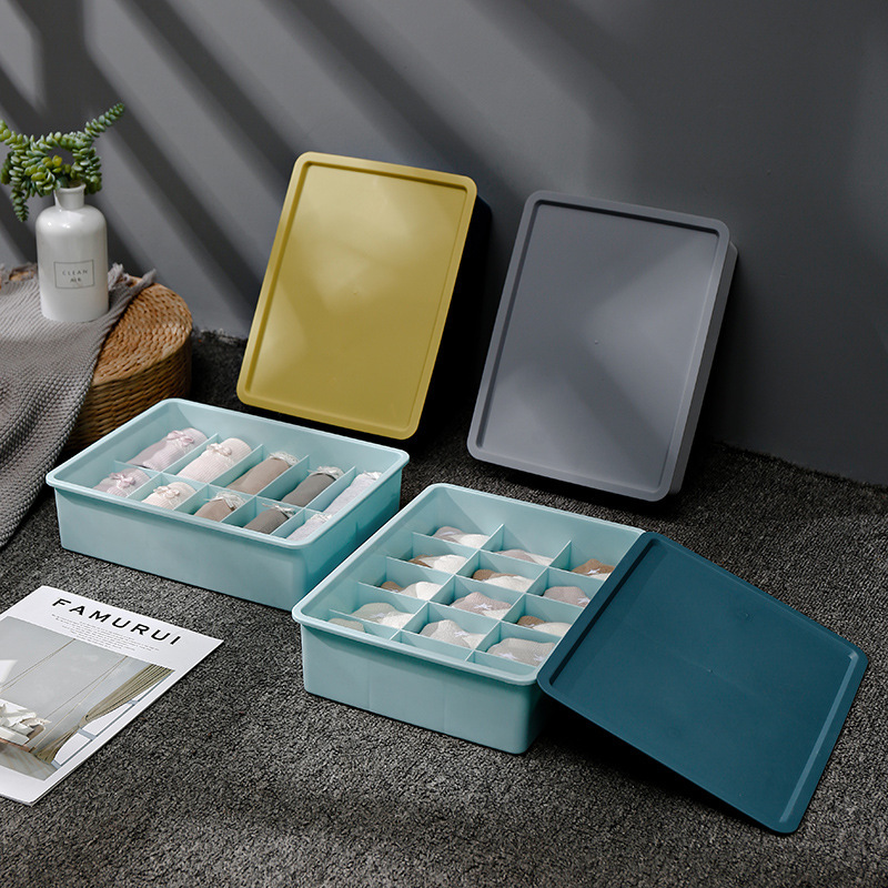 Underwear storage box panties socks bra dormitory home student compartment drawer type three-in-one finishing box