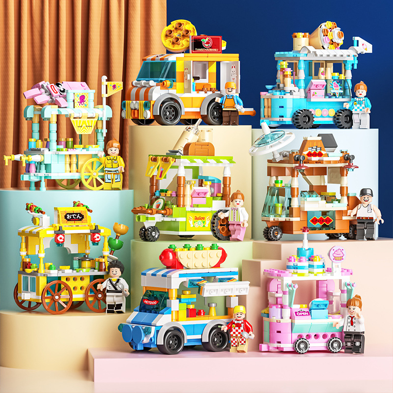 Street View Snack Street Compatible Lego Building Blocks Small Box Children's Educational Assembled Toys Girls Training Institution Gifts