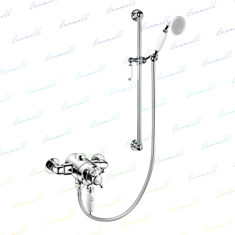 Export to UK orders Imported VT thermostatic valve core passed WS British retro style single lift rod shower set