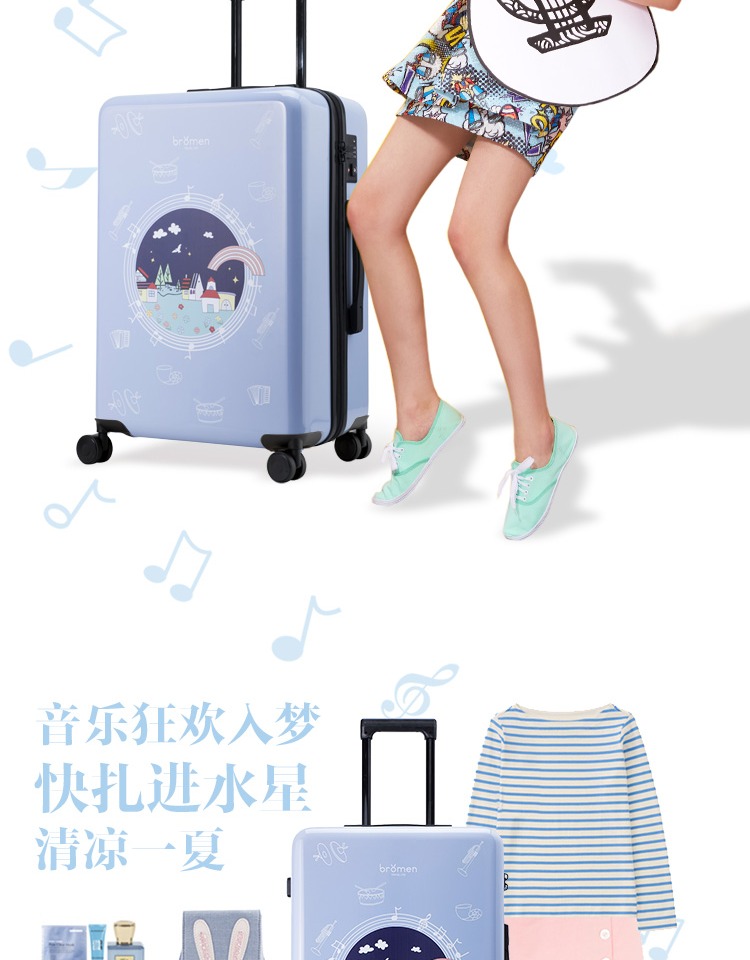不 莱 Phiên bản tiếng Hàn của xe đẩy hành lý nhỏ xinh dễ thương dành cho sinh viên đại học phổ biến bánh xe vali siêu nhẹ nữ 20 inch 24 - Va li giá vali kéo loại to